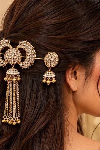 Kundan ambada juda pin bun cage & hair brooch