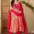 women ethnic motifs printed empire thread work kurta with trousers & with dupatta