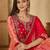 women ethnic motifs printed empire thread work kurta with trousers & with dupatta