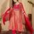 women ethnic motifs printed empire thread work kurta with trousers & with dupatta