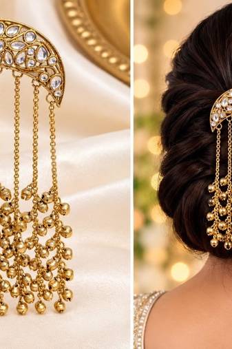 Kundan ambada juda pin bun cage & hair brooch