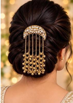 Kundan ambada juda pin bun cage & hair brooch 2
