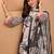 women floral printed regular thread work kurta with trousers & with dupatta