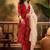 women bandhani printed regular gotta patti kurta with trousers & with dupatta