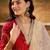 women bandhani printed regular gotta patti kurta with trousers & with dupatta