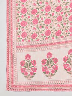 women floral printed regular linen kurta with palazzos & with dupatta 4