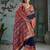 nevy blue hand woven munga cotton blend saree with blouse