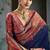 nevy blue hand woven munga cotton blend saree with blouse