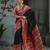 black hand woven munga cotton blend saree with blouse