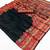 black hand woven munga cotton blend saree with blouse