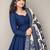 Women's blue solid anarkali kurta set with digitally printed kalamkari set