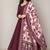 Women's maroon solid anarkali kurta set with digitally printed kalamkari set