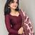 Women's maroon solid anarkali kurta set with digitally printed kalamkari set