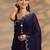 purple solid saree with unstitched blouse piece