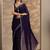 purple solid saree with unstitched blouse piece