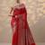 red woven design banarasi saree with unstitched blouse piece