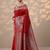 red woven design banarasi saree with unstitched blouse piece