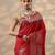 red woven design banarasi saree with unstitched blouse piece