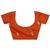 orange floral embroidered silk blend saree