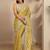 olive floral zari embroidered saree with a blouse piece