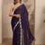 purple embroidered saree with unstitched blouse piece
