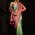 green woven design silk blend saree
