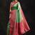 green woven design silk blend saree