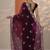 burgundy embroidered organza saree with unstitched blouse piece