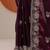 burgundy embroidered organza saree with unstitched blouse piece
