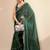 green embellished saree with unstitched blouse piece