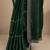green embellished saree with unstitched blouse piece