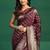 maroon ethnic motifs zari silk blend saree