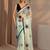 sea green floral embroidered tissue saree