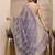purple embroidered organza saree with unstitched blouse piece