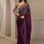 purple saree with unstiched blouse piece