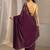 purple saree with unstiched blouse piece