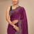 purple embellished saree with unstitched blouse piece