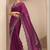 purple embellished saree with unstitched blouse piece