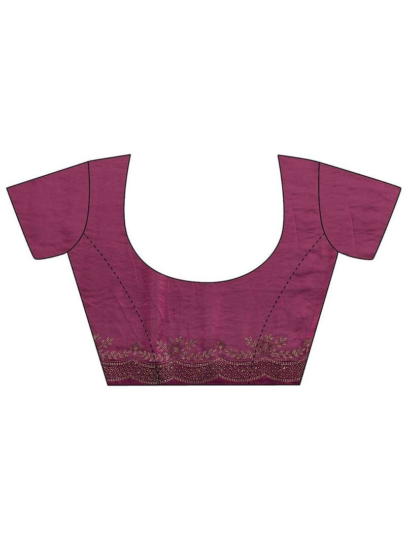 purple embellished saree with unstitched blouse piece