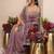 violet embroidered organza saree with unstitched blouse piece