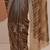 brown embroidered organza saree with unstitched blouse piece