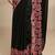 black ombre solid saree with unstitched blouse piece
