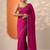 magenta solid saree with unstitched blouse piece