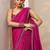 magenta solid saree with unstitched blouse piece