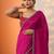 magenta solid saree with unstitched blouse piece