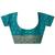 teal embellished banarasi saree with unstitched blouse piece