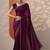 purple solid saree with unstitched blouse piece