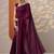 purple solid saree with unstitched blouse piece