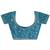 teal beads embellished saree with zari embellished border and a blouse piece