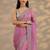 purple embellished saree with unstitched blouse piece
